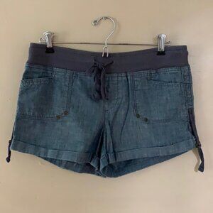 GAP Soft Chambray Drawstring Waist Pull On Shorts, Size 4